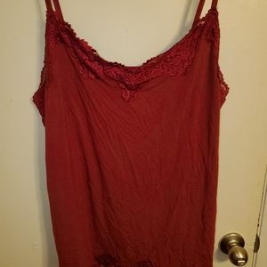 Lane Bryant lace trim red camisole